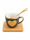 Kaffeetasse aus Porzellan Grau 220ml