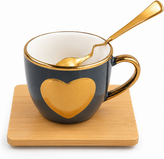 Kaffeetasse aus Porzellan Grau 220ml