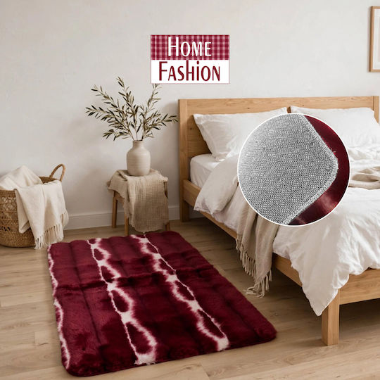 Cosy Life Plus Non-Slip Rectangular Furry Burgundy Rug 60x90cm