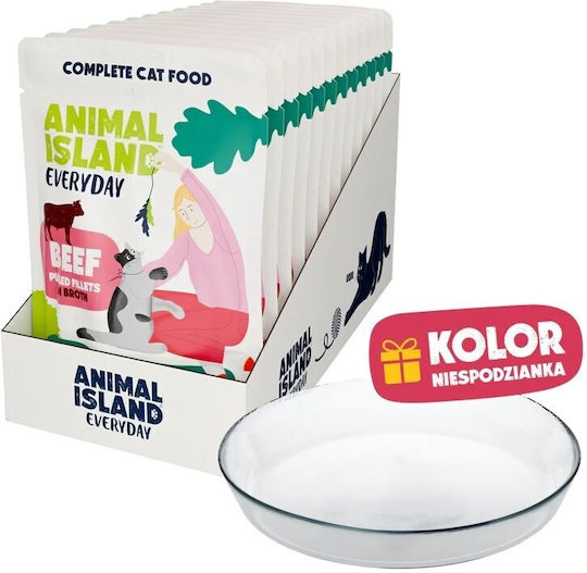 Animal Island Hrana Pentru Pisici Pentru Pisici Adulte Cu Carne De Vită Fără Cereale 12x85gr