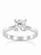 Ios Single Stone Ring In 14K White Gold With Zircon