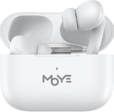 Moye Aurras 3 In-ear Bluetooth Handsfree Ακουστικά με Θήκη Φόρτισης Λευκά
