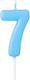 Birthday Candle Number 7 in Light Blue Color 5784
