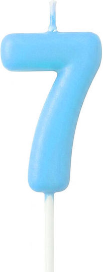 Birthday Candle Number 7 in Light Blue Color 5784
