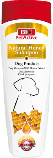 Bio Petactive Șampon Natural Cu Extract De Miere Pentru Câini Pisici Blană Deasă 400 Ml