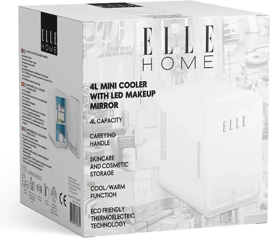 Cosmetic Refrigerator 4lt with Shelf, Mirror, LED Lighting & Heating Function White 42W