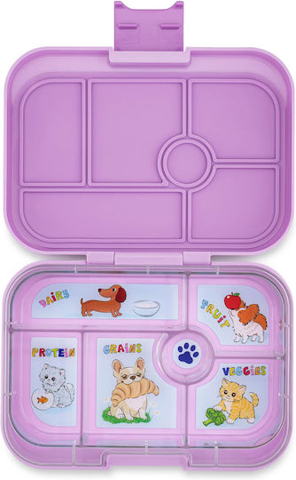 Yumbox Ami Purple Cats & Dogs Plastic Kids' Food Container Purple