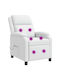 Scaun De Relax Masaj Din Piele Ecologică Alb 66x95x100cm