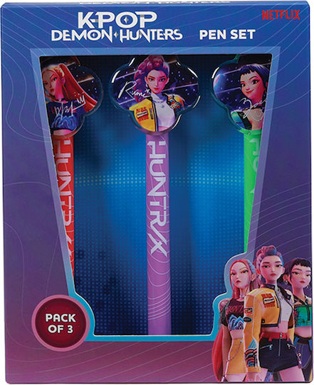 Blue Sky K-pop Demon Hunters Pixuri Ballpoint 3 bucăți