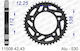Aluminium Anodized Gun Metal Motorradkette & Ritzel Hinteres Ritzel