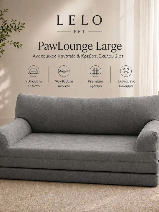 Lelo Pet Pawlounge Sofa Dog Bed Orthopedic Grey...
