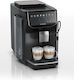 Eq500 iAroma Αυτόματη Μηχανή Espresso 1500W Πίεσης 15bar για Cappuccino με Μύλο Άλεσης Μαύρη TP553E07