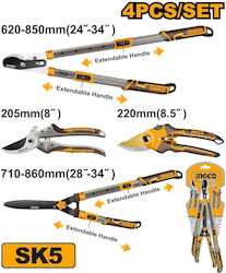 Ingco Lange Bypass-Astscheren Set Für Garten 4 Stück Ingco Lange Bypass-Astscheren Set Für Garten 4 Stück