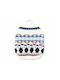 Knitted Sweater Small Dogs Nordic Pattern White-blue