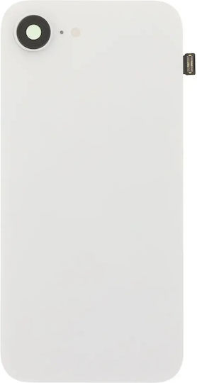 iPhone 16 Original Genuine From Apple Battery Door + Back Camera Lens Bezel Metal Plate + Wireless Charger Chip + Flash Light E White