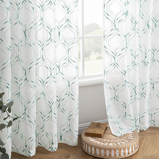Miulee Curtain With White Grommets 140x245cm