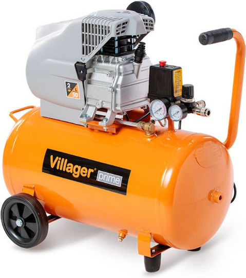 Villager Μονοφασικό Κομπρεσέρ Αέρος με Ισχύ 2hp και Αεροφυλάκιο 50lt