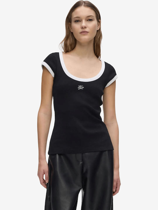 Karl Γυναικείο T-shirt Μαύρο