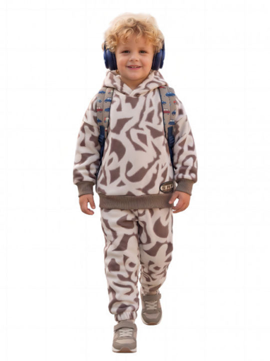 Kids Sweatpants Set With Top Beige