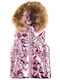 Waterproof Kids Casual Sleeveless Short Jacket with Lining & Hood Pink