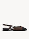 Brown Slingback Ballerina Shoes Two-Tone Suede Construction