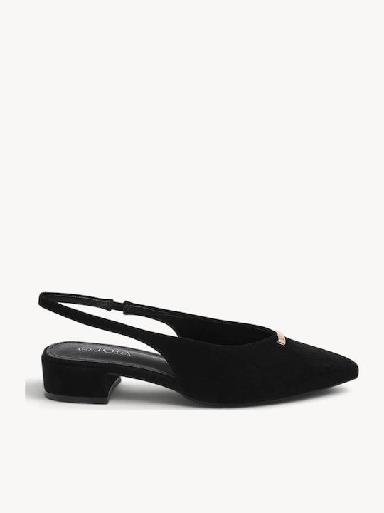 Black Slingback Ballerina Shoes Minimal Metalli...
