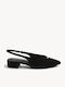 Schwarze Slingback Damen Ballerinas Minimal Mit Metallischem Element