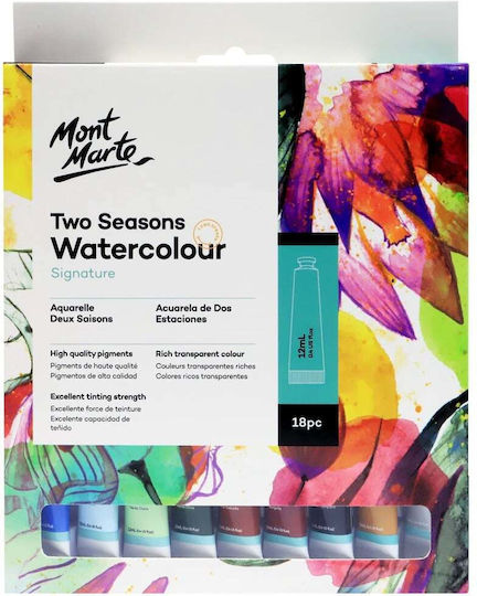 Mont Marte Acuarele Două Sezoane 12ml Set 18 Bucăți