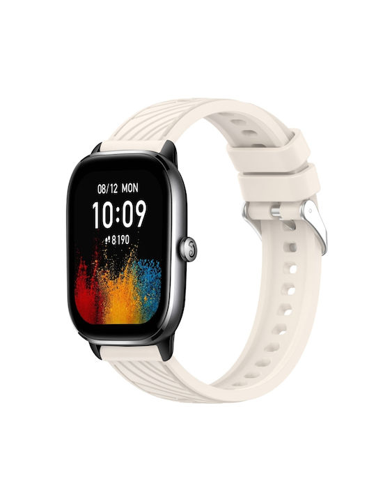 Amazfit GTS 4 Mini Каишка с райе и текстура 20 мм силиконова за смарт часовник Starlight