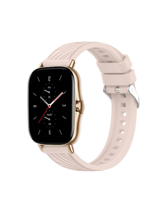 Amazfit Gts 2 Stripe Texture 20mm Silicone Watch Band Pink