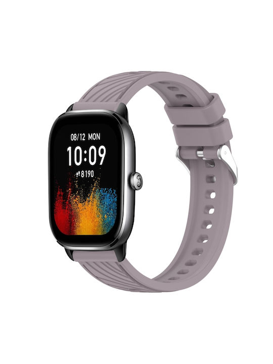 Amazfit Gts 4 Mini Stripe Texture 20mm Silicone Watch Band Roland Purple