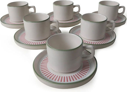 Hermia Set Cesti Ceai Ceramice Multicolore 184ml 12 Bucăți