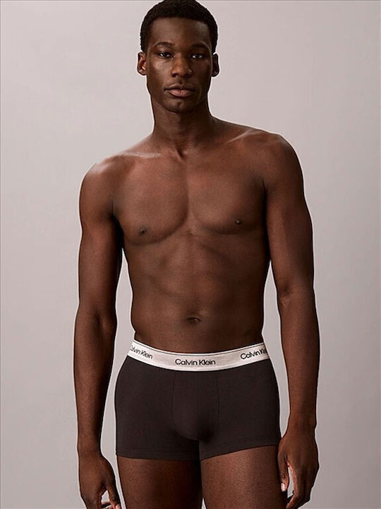 Calvin Klein Trunk Мъжки Боксерки Черни С Принт 3Pack