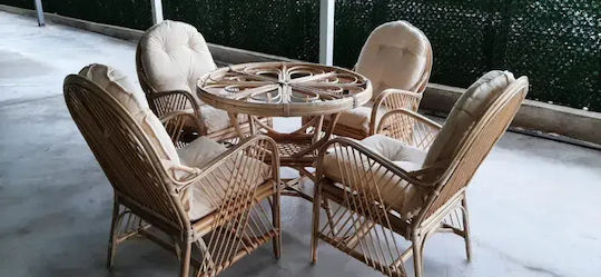 SteweHome Garten- und Outdoor-Möbelset mit 5 Stück Speisesaal mit Kissen SteweHome Garten- und Outdoor-Möbelset mit 5 Stück Speisesaal mit Kissen