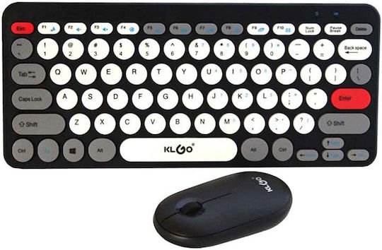 KLGO JP-3 Kabelloses Gaming-Tastatur- und Maus-Set mit RGB-Beleuchtung und englischer Tastatursprache UK