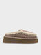 Suede Women's Winter Slippers Beige