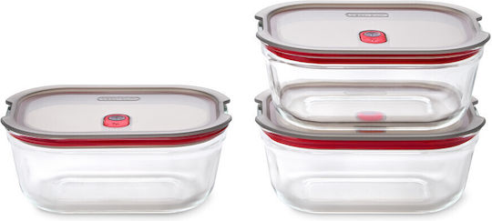 Black+Blum Set of Black Glass Lunch Boxes 3 Pieces
