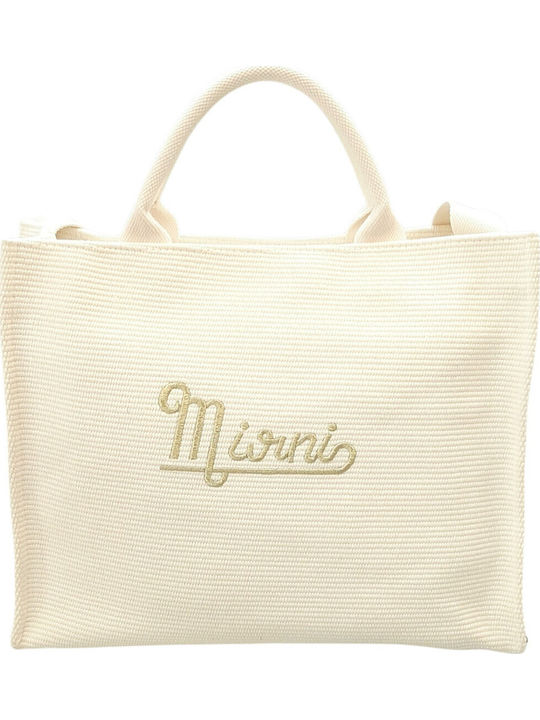 W'el Woman's Elegance Stoff Strandtasche Creme