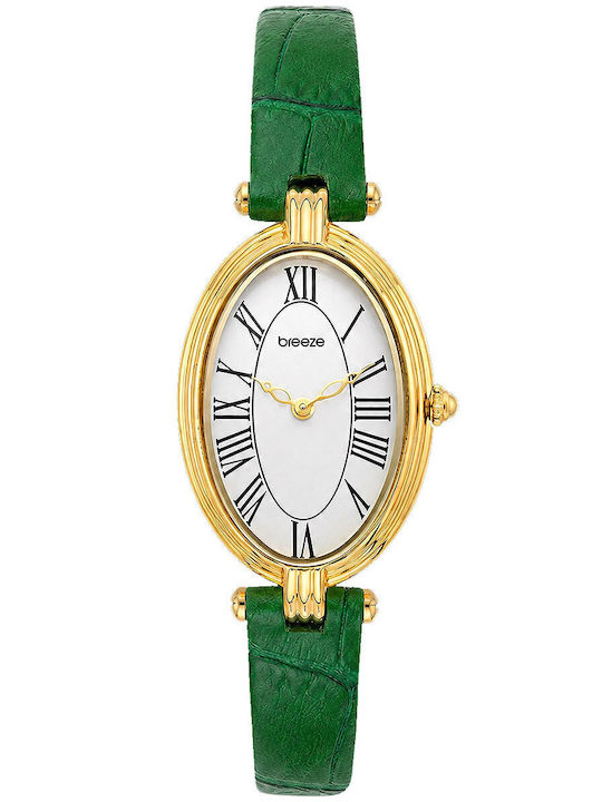 Breeze Women's Watch 22mm Battery With Green Steel Bracelet
