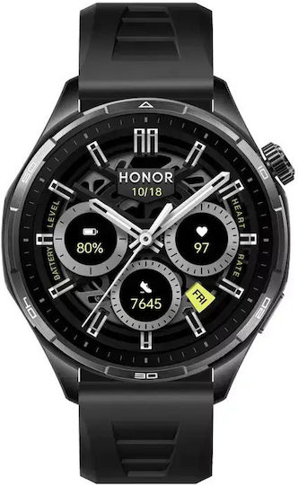 Honor Смарт часовник 6 Алуминий 46 мм Водоустойчив с Пулсомер (Shadow Black)