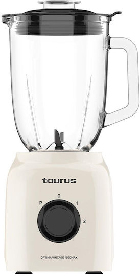 Taurus Optima Vintage Μπλέντερ με Γυάλινη Κανάτα 1.8 lt 1500W Cream