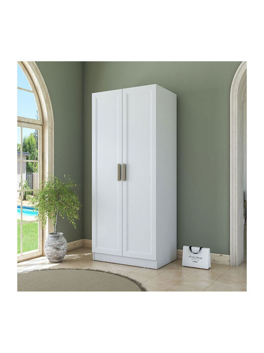 Doppeltür Kleiderschrank Weiß 90x57.5x210cm