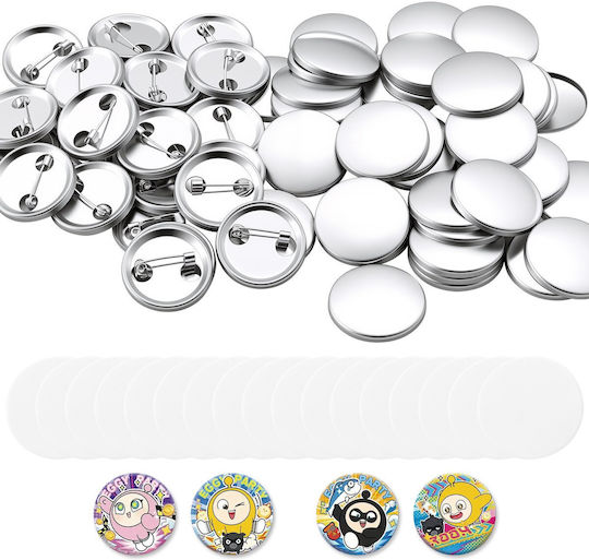 Vevor Badge Making Set 200 Pieces 58 Mm Metal Backs Shells Mylar Film Papers Xzjhchcyx58mgms5l001v0