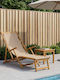 Doppelter Hölzerner Garten- und Pool-Liegestuhl Braune 195x61x95cm