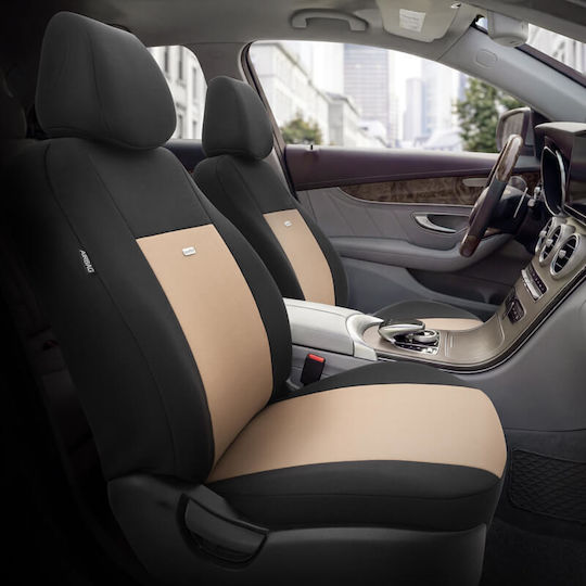 Car Seat Covers Otom Flex Design Universal Cotton Fabric Rachel Set Front Rear 10 Pieces Black Beige Flx-103