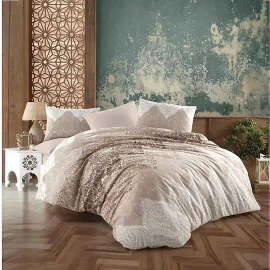Set Huse Pentru Pilote Bumbac Satinat 200x220cm Dublu Cu 2 Fețe De Pernă & 1 Cearșaf Satin