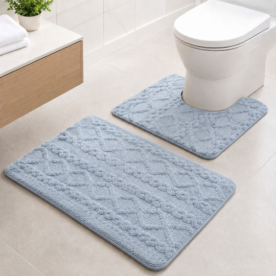 My Home Luxury Non-Slip Bath Mat Set SET02-03 Light Blue 50x80cm 2pcs