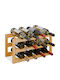 Relaxdays Suport de sticle de podea din lemn bej 28x56x24 cm