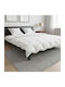 vidaXL King Size Quilt Set 260x240 cm White 3 pcs 350 GSM