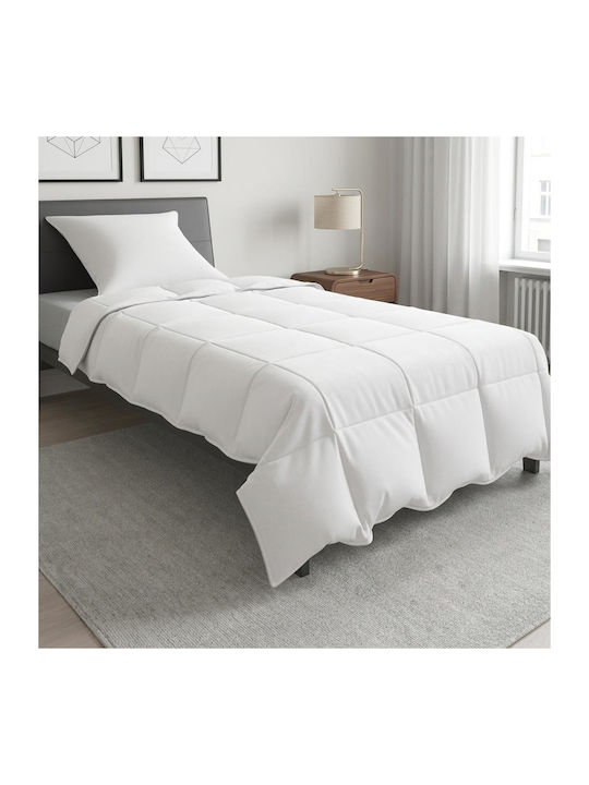 vidaXL Set Steppdecke Einzel 135x200cm Weiß 2 S...